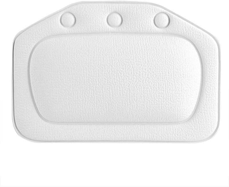woobles Bathtub Pillow, Soft Foam Padded Bath Pillow PVC Tub Headrest Head Neck Back Cushion Bathroom Accessories for Home Use(White) - Image 1